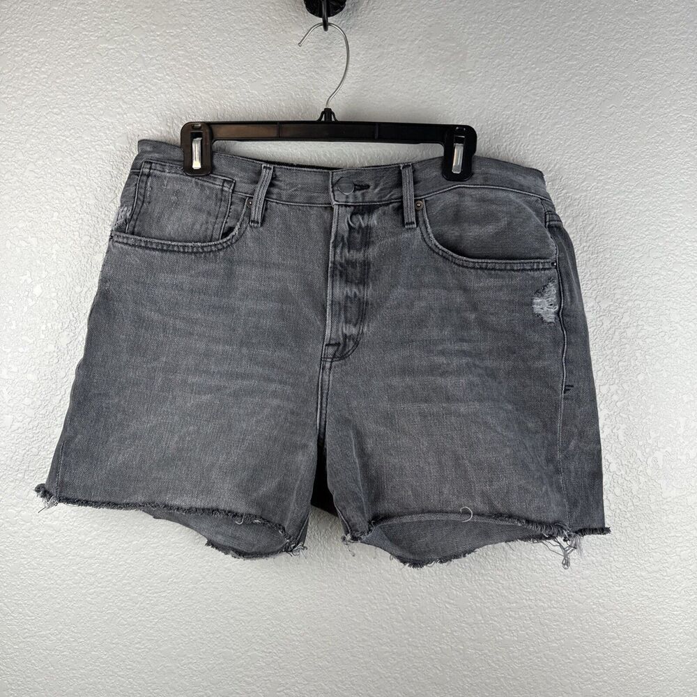 Frame Womens Gray Denim Le Cutoff Shorts Size 30 Acera 100% Cotton Raw Hem